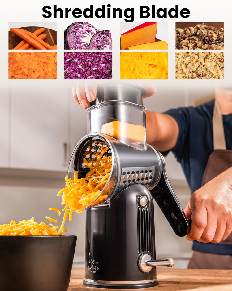 Rotary Cheese Grater 5 Blade Cheese Shredder