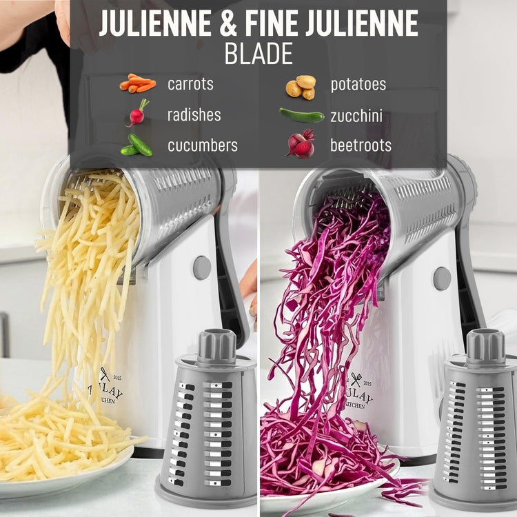 Rotary Cheese Grater 5 Blade Cheese Shredder