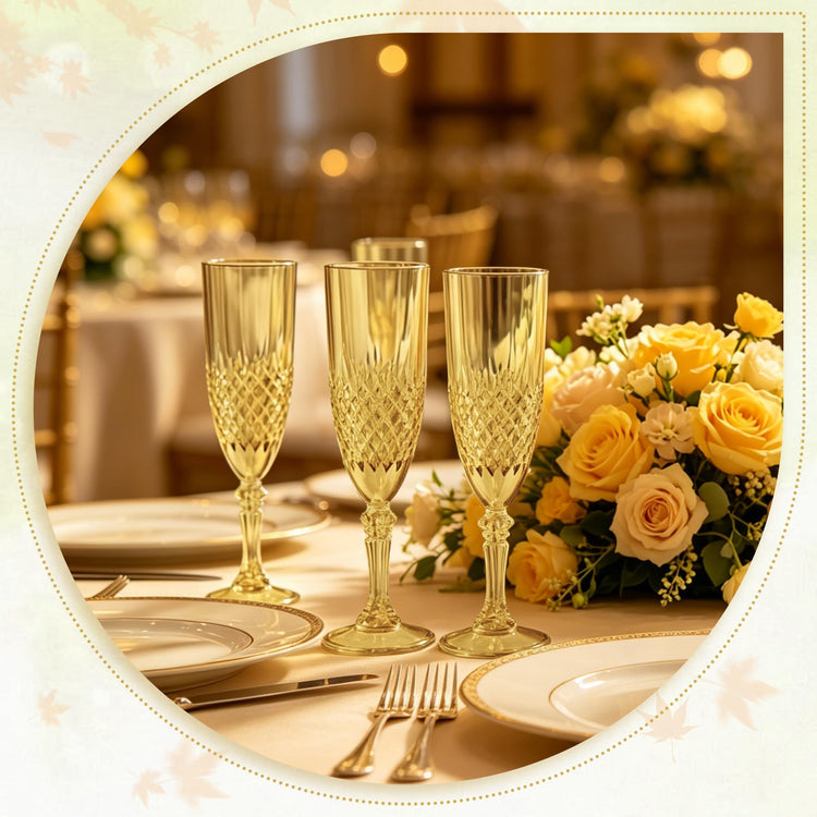 24 Pack Plastic Champagne Flutes (24 Count)