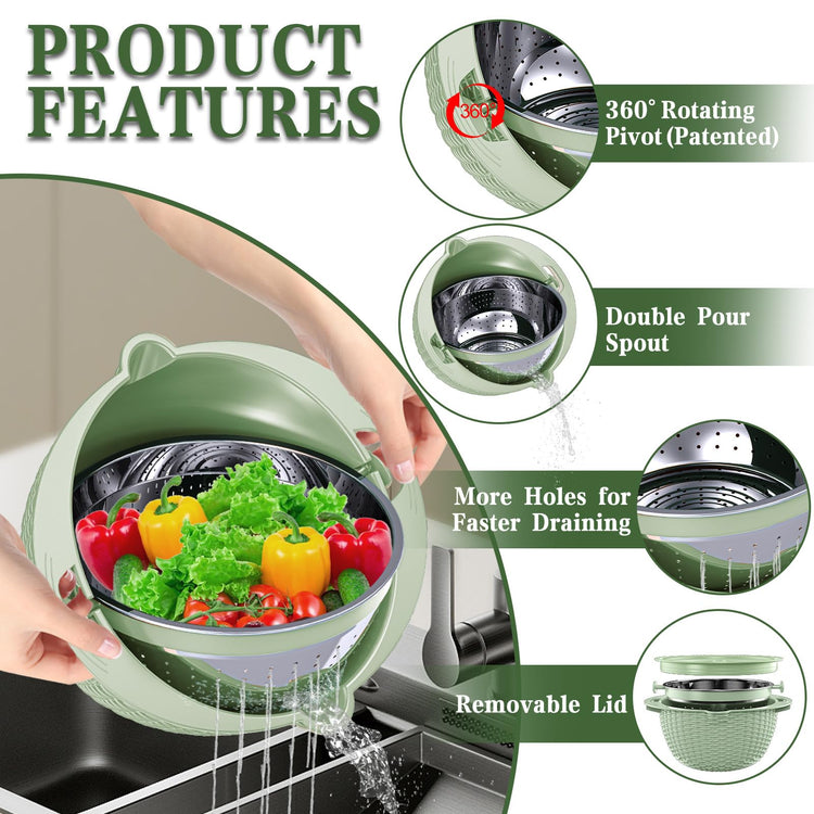 4 1 Colander with Fruit Bowl Set