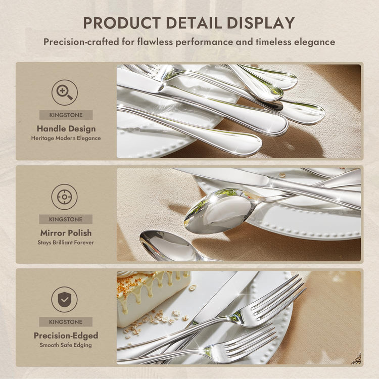 18 10 Stainless Steel Silverware Set for 8 (40 Count)