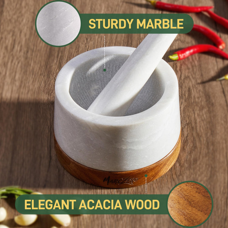 6inch Large Mortar and Pestle Set with Anti