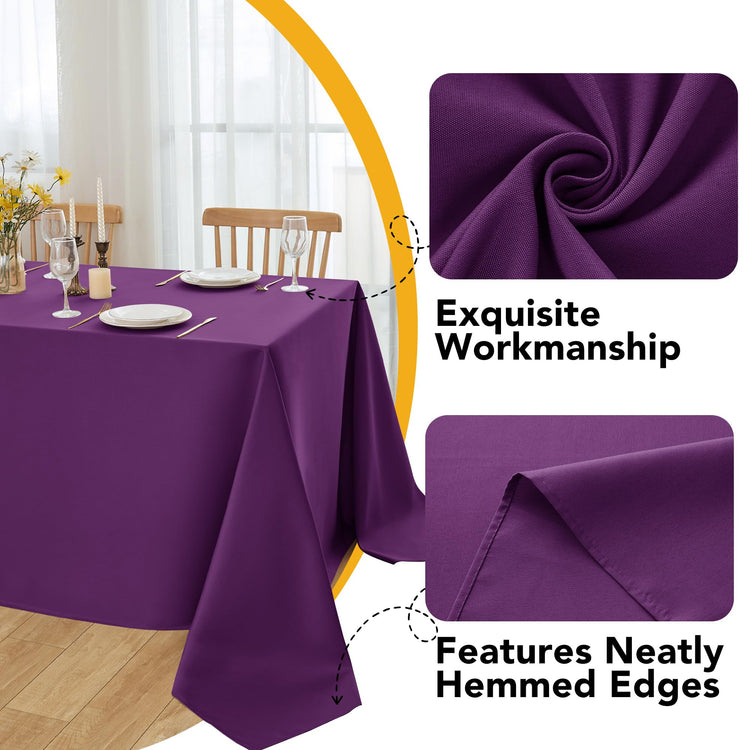 10 Pack Purple Tablecloths for Rectangle Tables