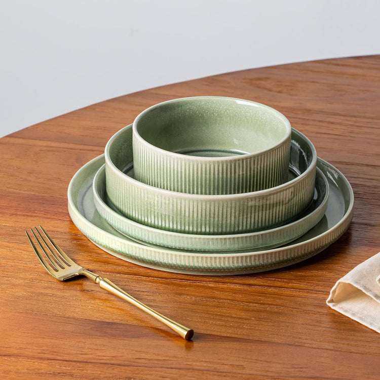 GBHOME 7.5'' Stoneware Pasta Bowls, Serving Bowls Set of 6 for Kitchen, Double Reactive Glaze Bowls for Fruit,Pasta,Salad,Oatmeal,Meal, Microwave Safe (6 pcs)