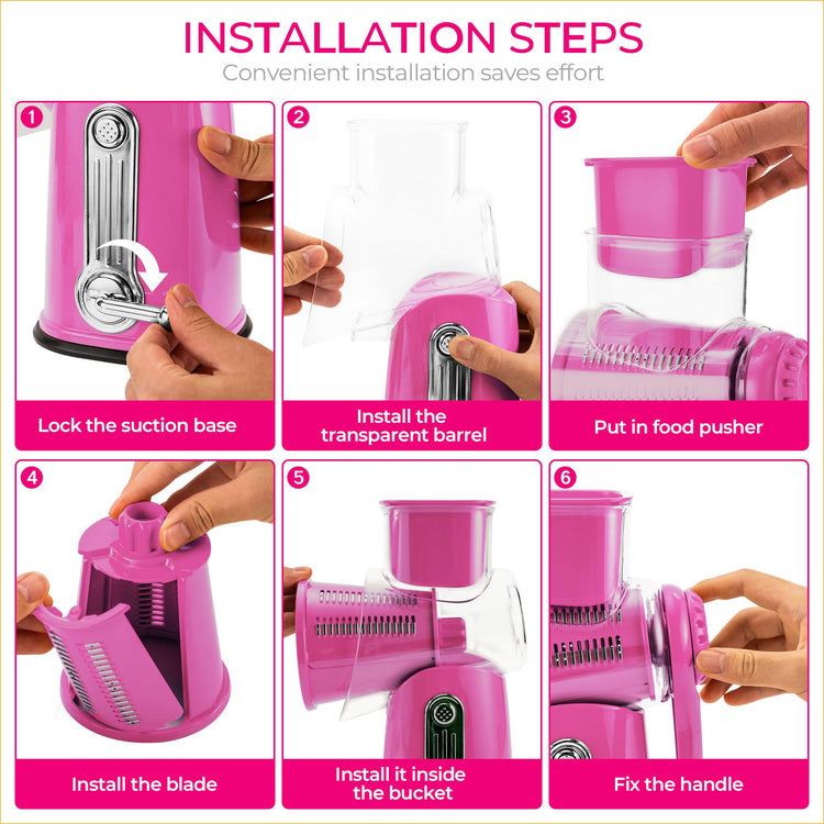 Rotary Cheese Grater 5 Blades