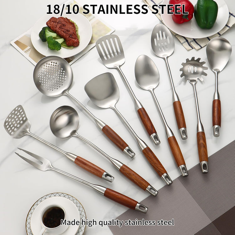 18 10 Stainless Steel Kitchen Utensils Set (10 Count)