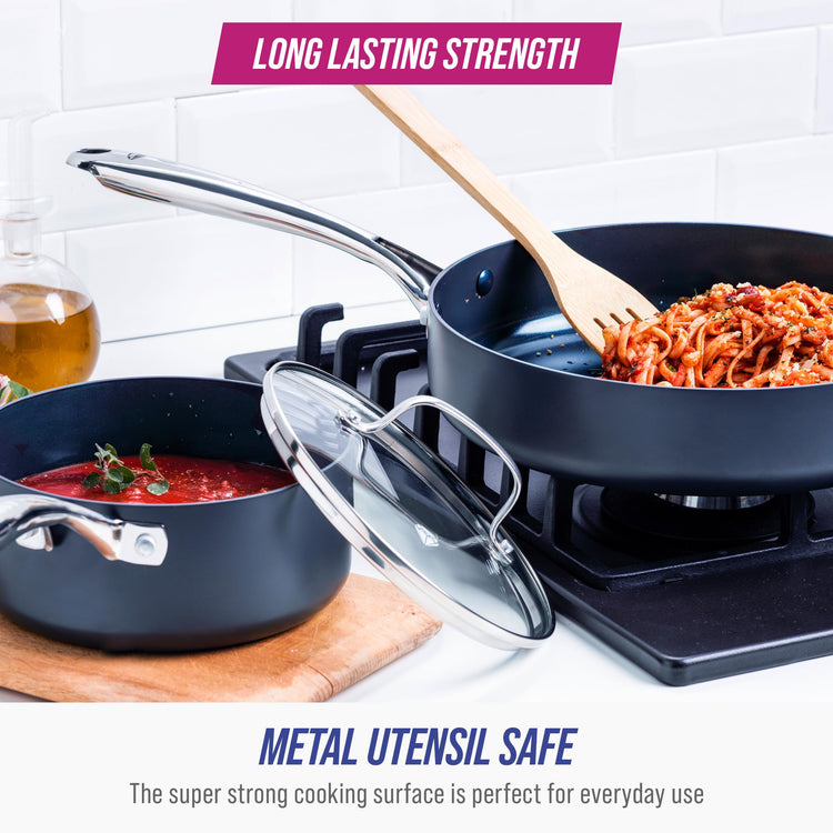 10 Piece Ultimate Hard Anodized Ceramic Nonstick Cookware Set (10 Count)