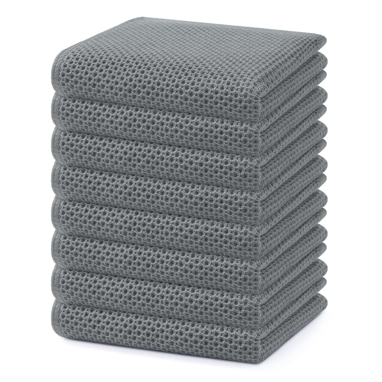 100% Cotton Waffle Weave Kitchen Dish Towels 8 (8 Count)