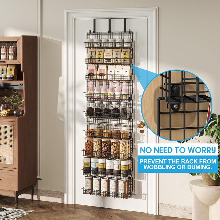 9 Tier Spice Rack Organizer with Door Hook