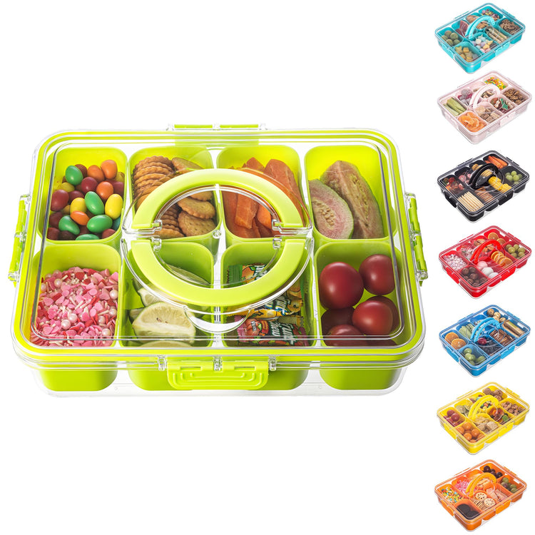 Divided Serving Tray with Lid and Handle