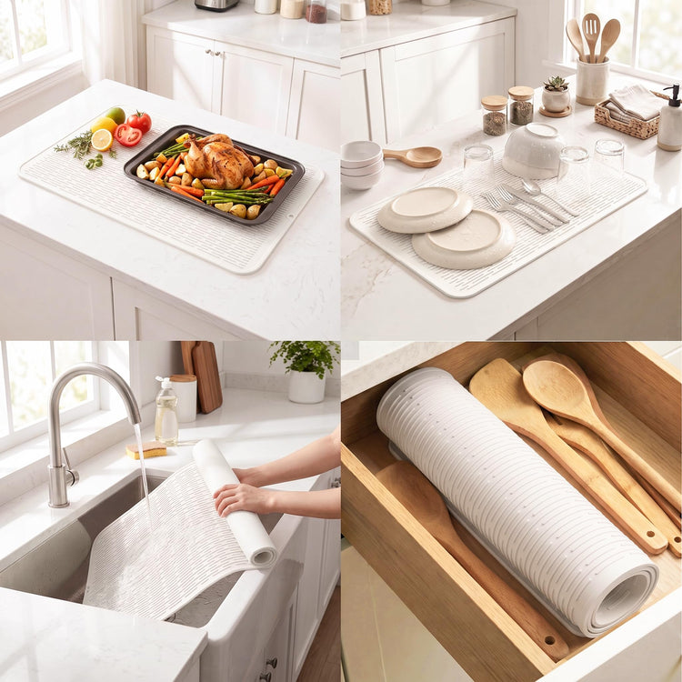 Silicone Dish Drying Mat for Multiple Usage