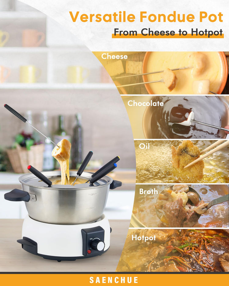 Electric Fondue Pot Set for Cheese & Chocolate