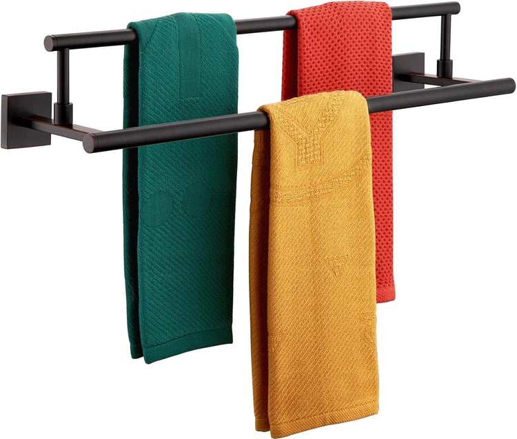 KOKOSIRI Towel Bars 24-Inch Bathroom Towel Holder Oil Rubbed Bronze Bath Towel Rails Racks Wall Mounted Stainless Steel B5009ORB-L24