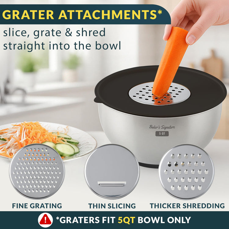 Stainless Steel Mixing Bowls with Lids Set of 5 (5 Count)