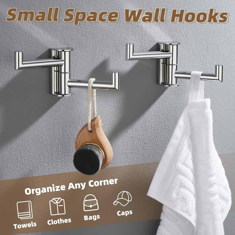 Swivel Wall Hooks with 2 Arm (2 Count)