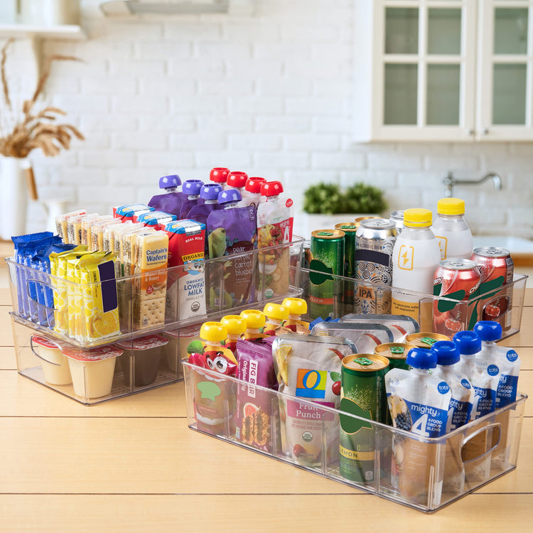 Pantry Storage Bins with Removable Dividers (2 Count)