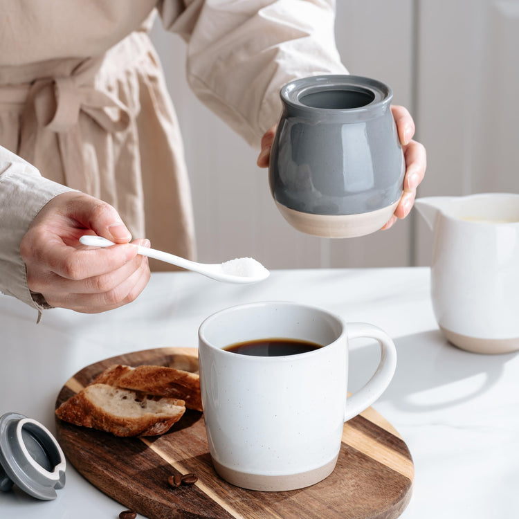 10oz Sugar Bowl with Lid and Spoon