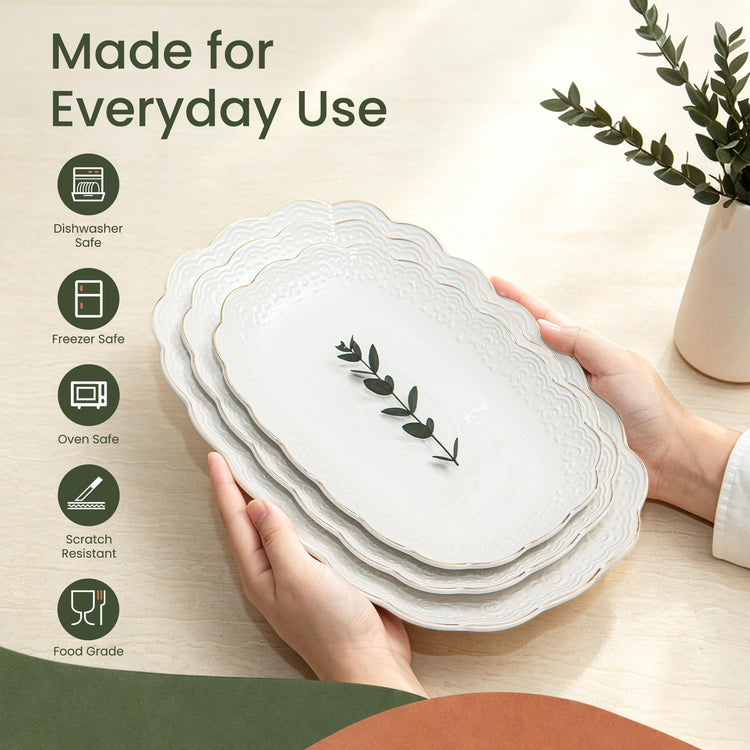 Ceramic Serving Platter Set (3 Count)