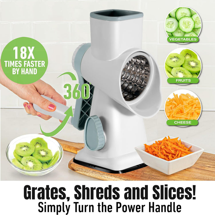 Cheese Grater Hand Crank Rotary Vegetables Shredder with Handle
