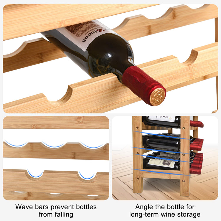 42 Bottles Bamboo Wine Rack