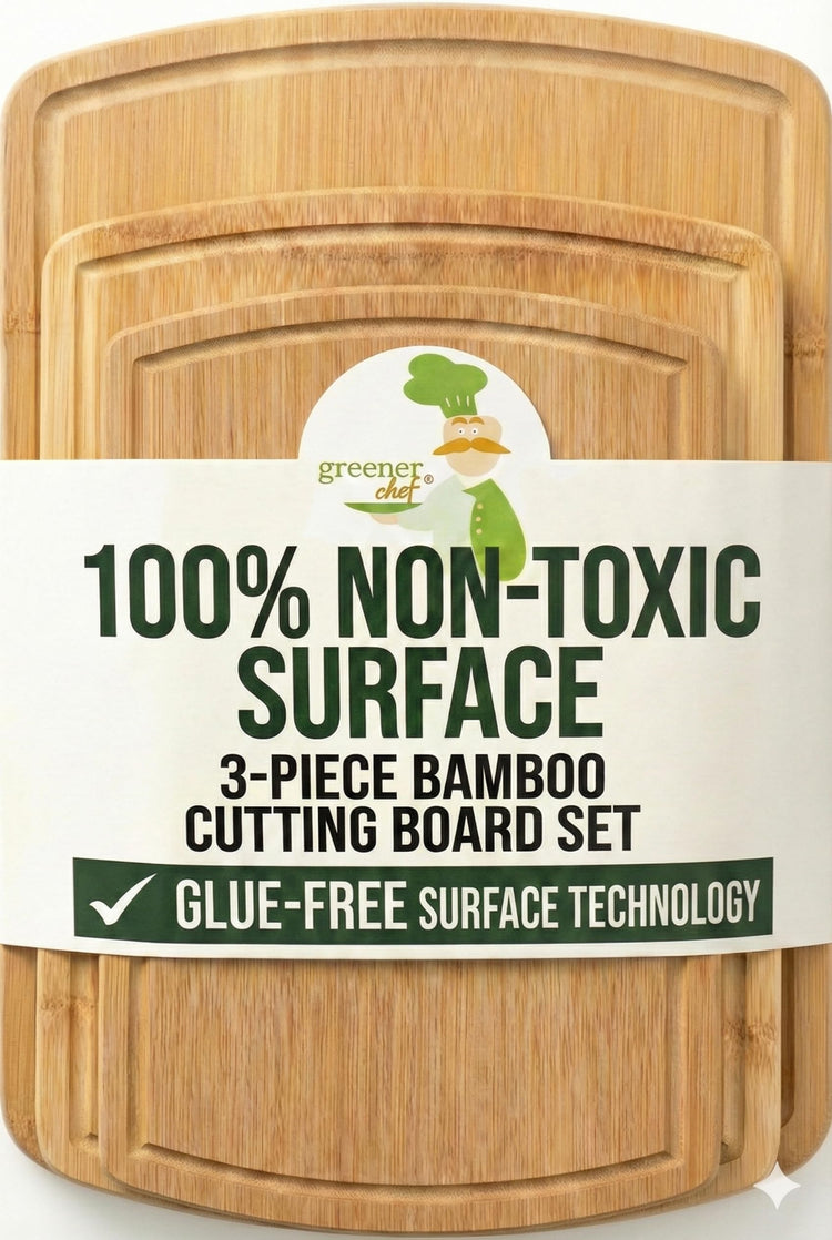 SAFEST Extra Large Bamboo Cutting Board Set of 3 with Glue (3 Count)