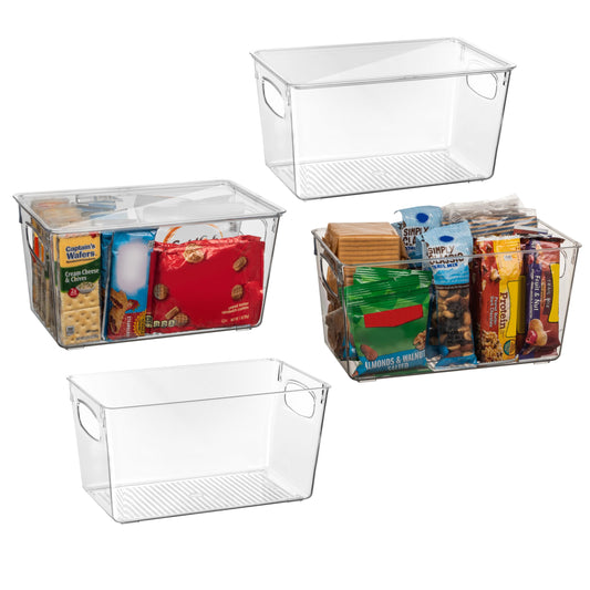 Pantry Storage Bins with Lids for Kitchen & Fridge