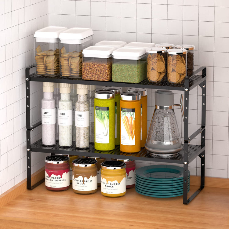 Large Expandable Cabinet Storage Shelf Organizer Rack