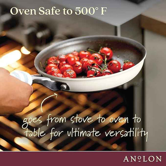 Anolon Achieve Hard Anodized Nonstick Frying Pan/Skillet, 8.25 Inch, Cream