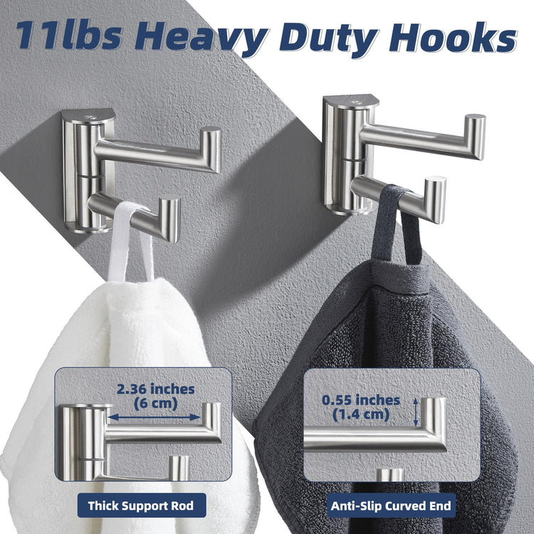 2 Pack Swivel Towel Hooks (2 Count)