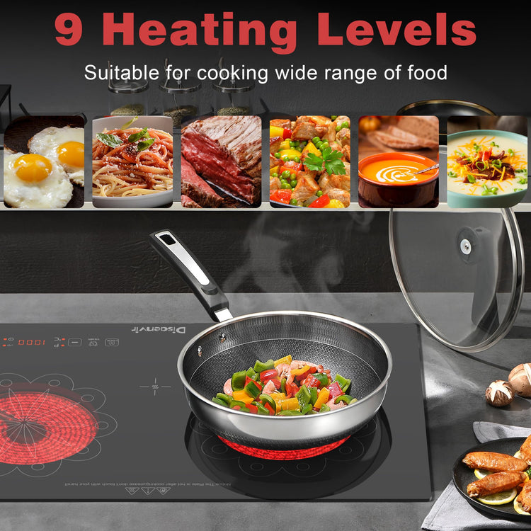 2 Burner Electric Cooktop 24 Inch 110V Plug in