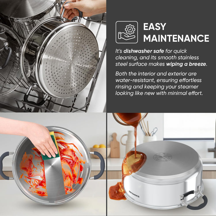 2 Tier Stainless Steel Steamer Pots