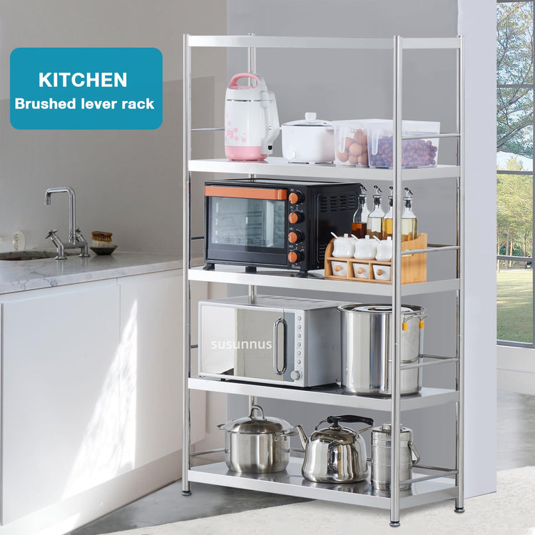 Stainless Shelving with Guardrails