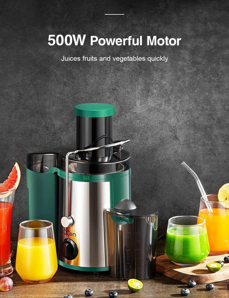 Juicer Machine 500W Centrifugal Juicer with Extra Wide Feed Chute