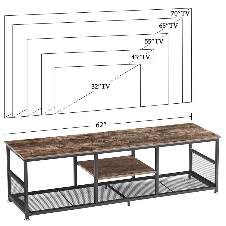 Industrial TV Stand for Televisions up to 70 Inch