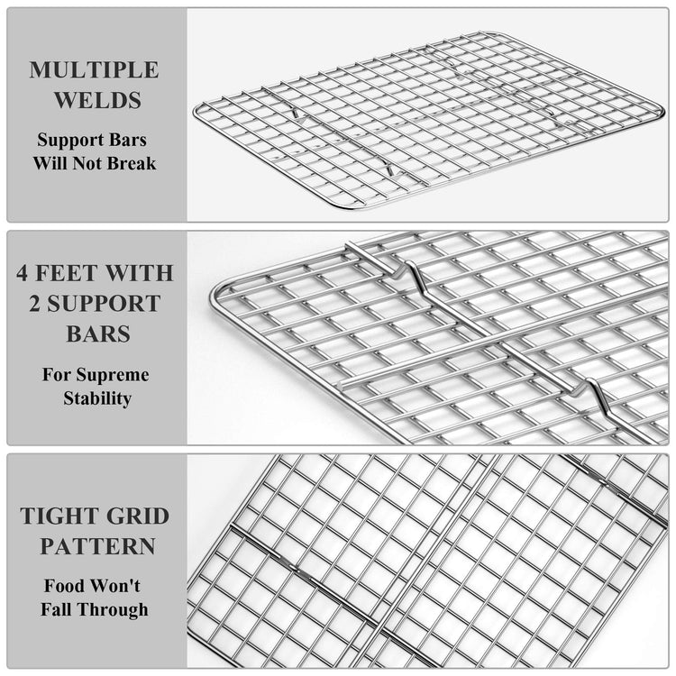 Baking Sheet with Cooling Rack Set [2 Sheets + 2 Racks]