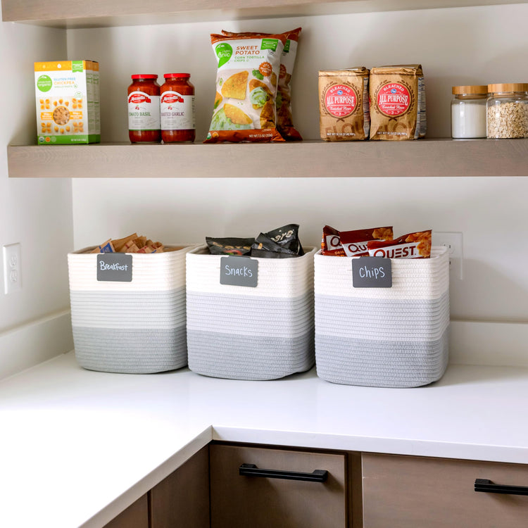 13 Inch Cube Storage Bins Cotton Rope Woven Baskets for Organizing 3 (3 Count)