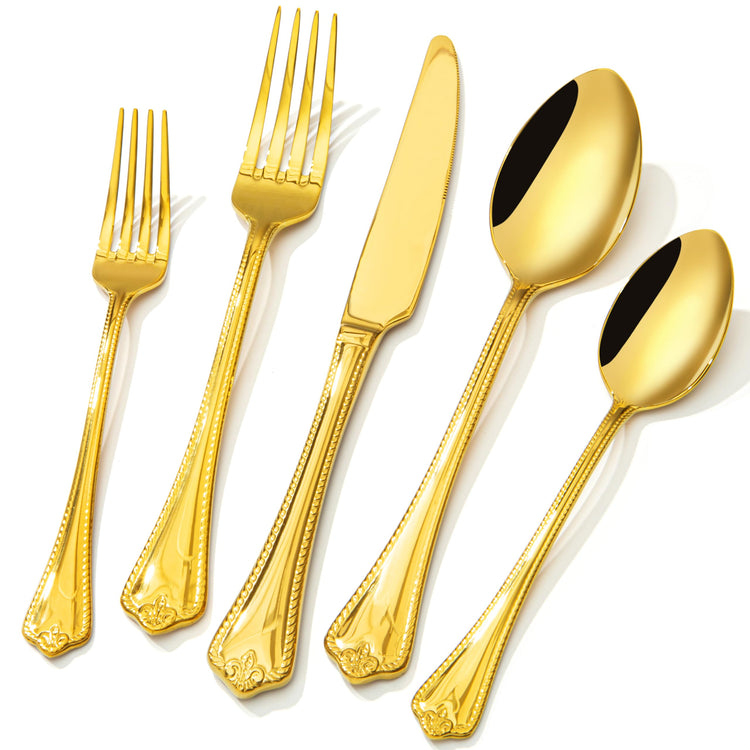 40 Pcs Gold Silverware Set (40 Count)