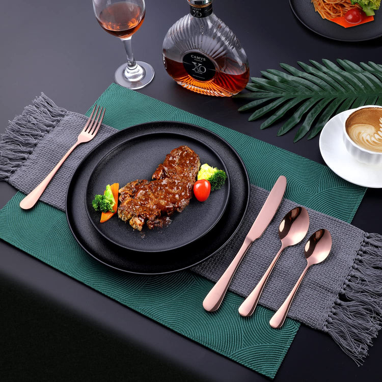 Copper Rose Gold Silverware Set (6 Count)