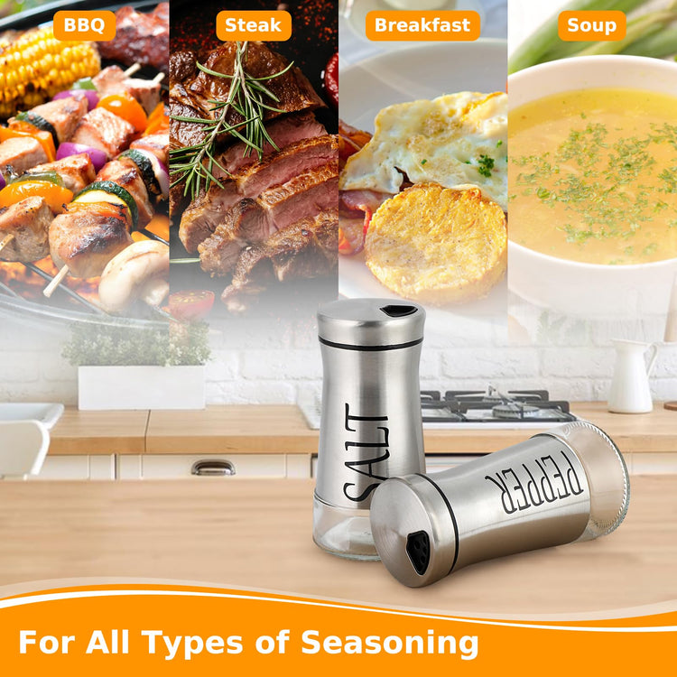 Salt and Pepper Shakers with Adjustable Pour Hole (2 Count)