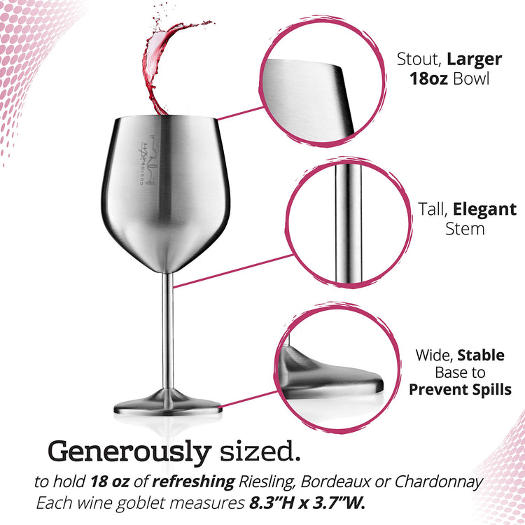 Stainless Steel Wine Glass (4 Count)