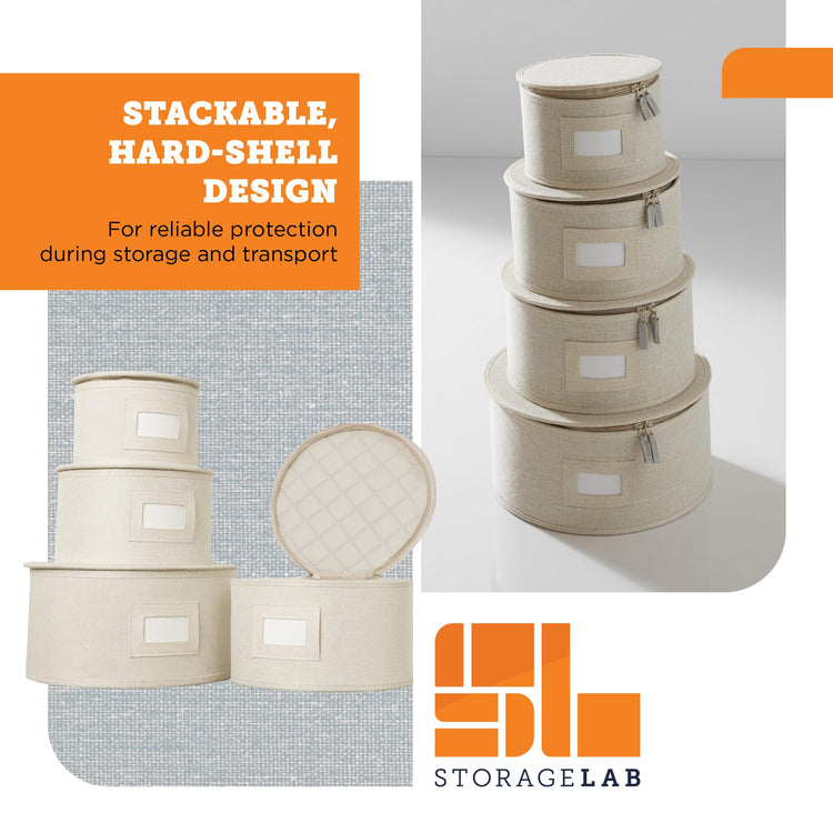 4 Piece China Plate Storage Set