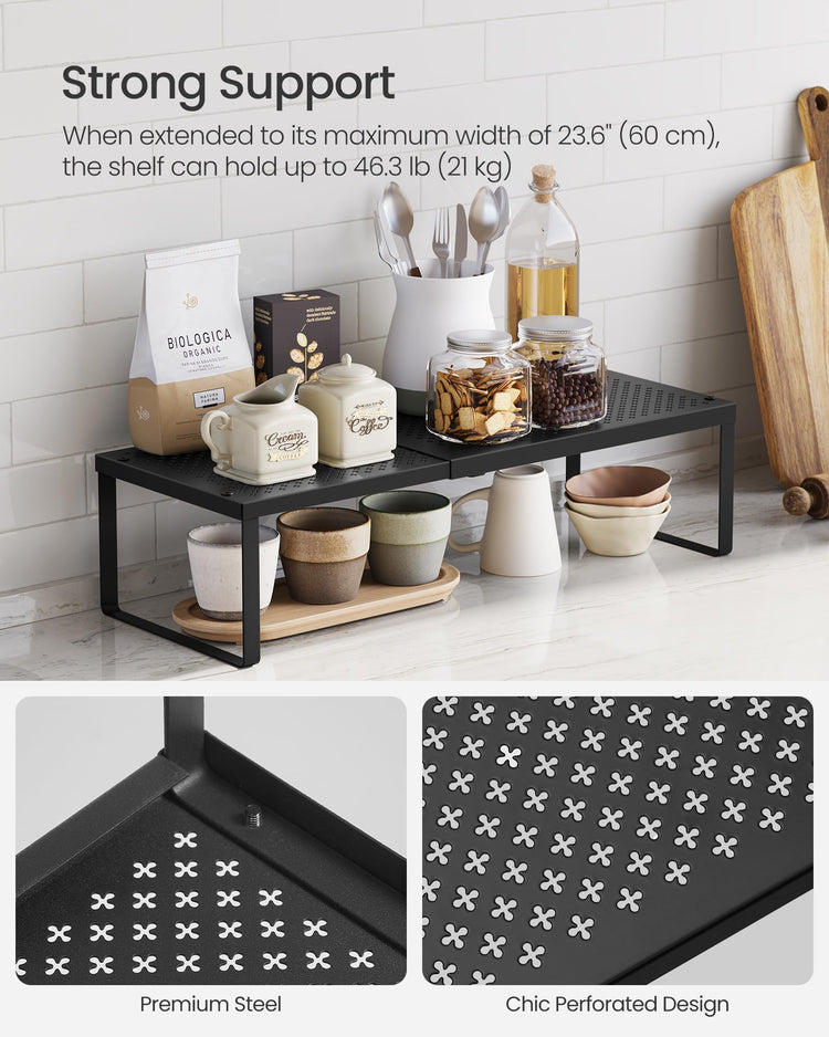 Spice Rack Expandable Kitchen Countertop Shelf