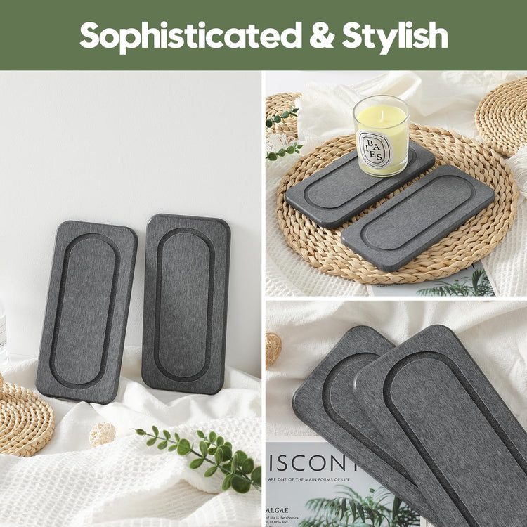 2Pack Diatomite Stone Coasters Water Absorbing Sink Tray for Kitchen & Bathroom Counter (2 Count)