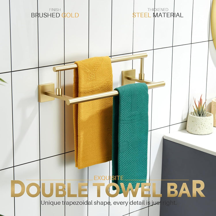 KOKOSIRI Hand Towel Bar 16 Inches Towel Holder Bathroom Rack for Bath Cabinet Towel Rails Brushed Gold Stainless Steel B5009BG-L16