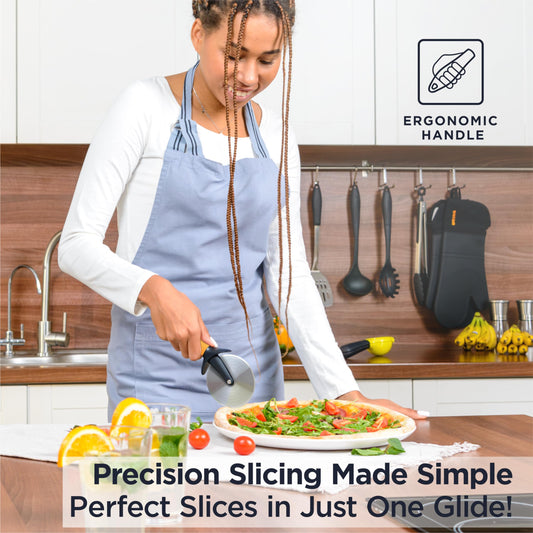 Pro Heavy Duty Pizza Cutter With Wheel Slicer
