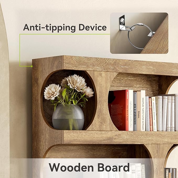 LITTLE TREE 4-Tier Large Bookshelf Set 2, All Wooden 70.8-Inch Tall Bookcase with Storage Shelves, Modern Display Rack, Big Open Book Shelf for Living Room, Bedroom, Office, Oak