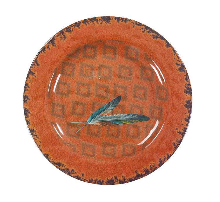 Tossed Feather 14 Piece Melamine Plastic Western Dinnerware Set