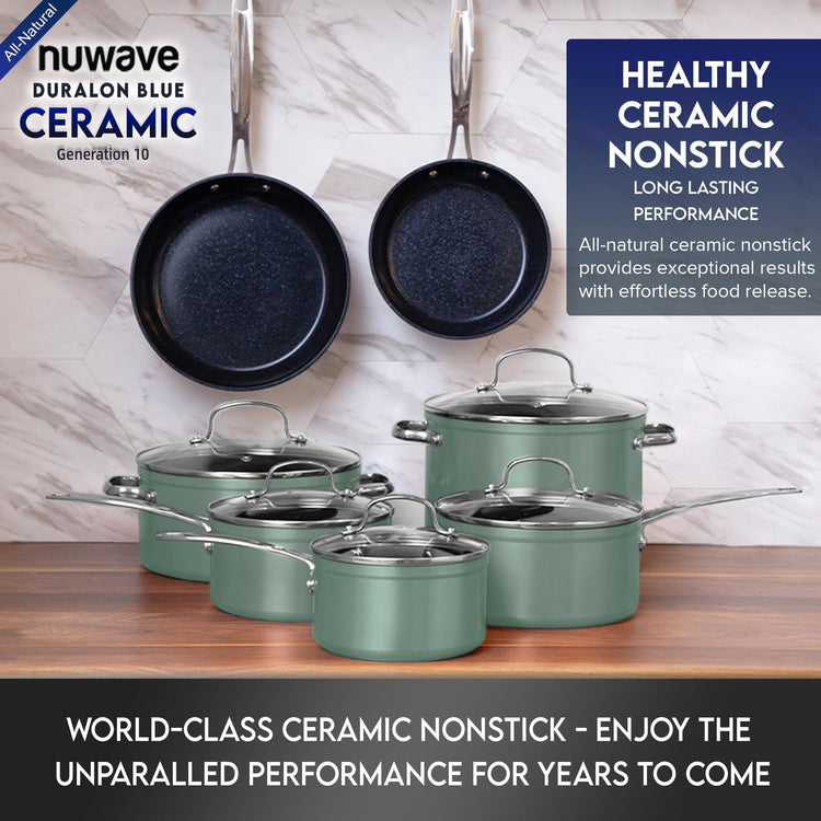 Healthy Duralon Blue Ceramic Nonstick Cookware Set