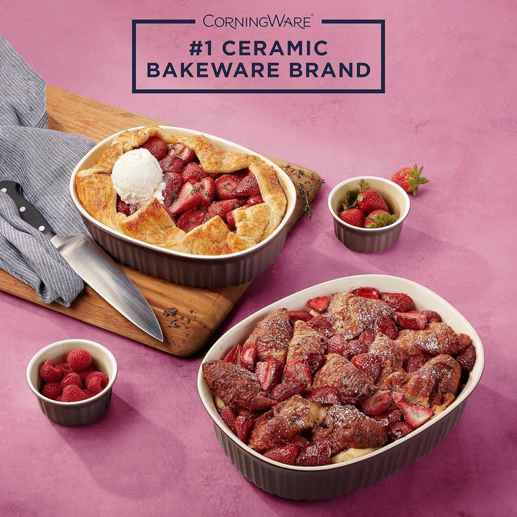 Ceramic Bakeware Set with Lids Chip and Crack Resistant Stoneware Baking Dish (10 Count)