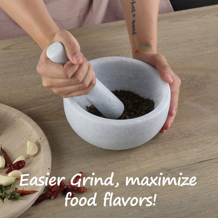 Luxury Marble Mortar and Pestle Set